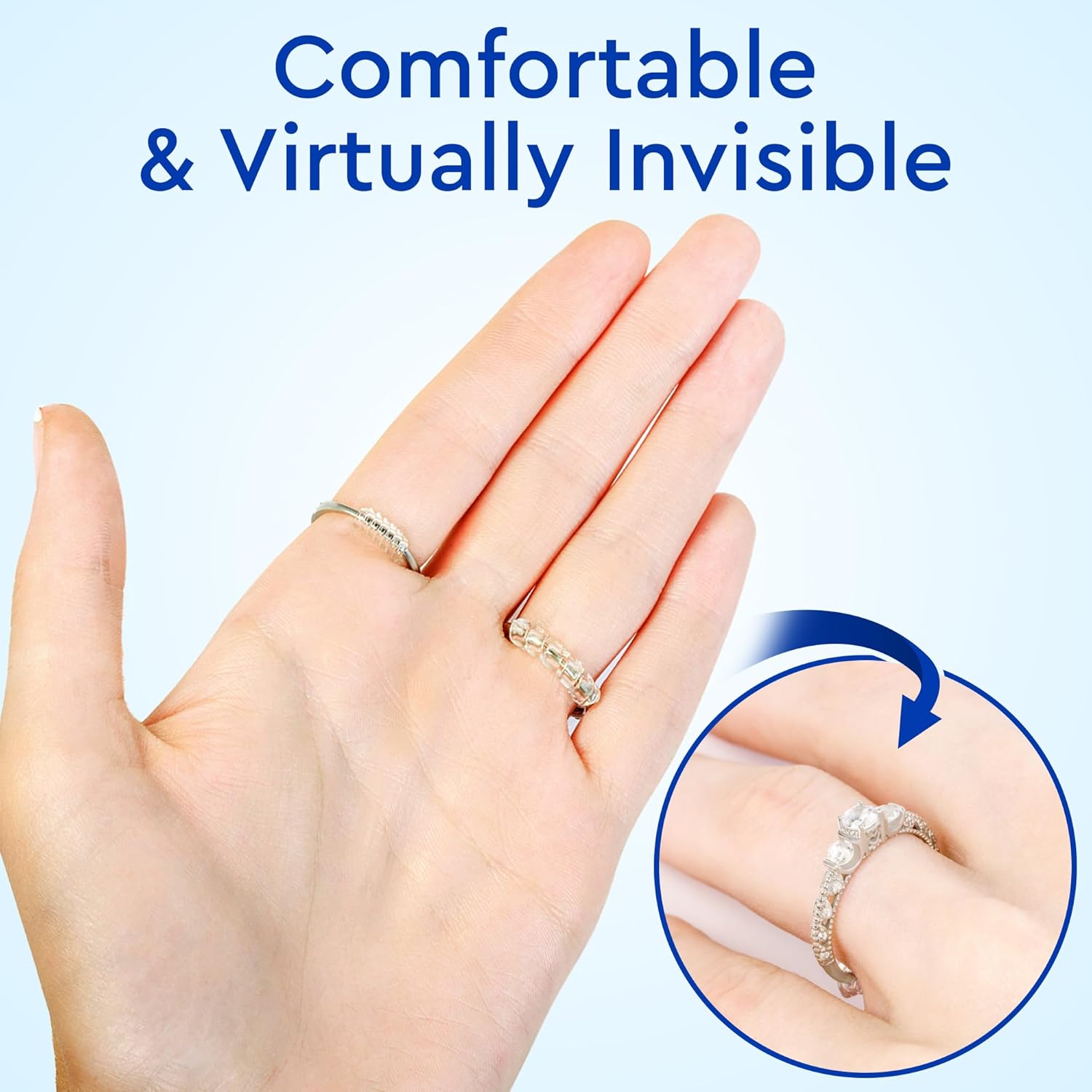 Ring Sizer Adjuster for Loose Rings - 12 Pack, Guards, Spacers & Tighteners, Fits Bands Up to 6mm, Reduces Size by 0.5-1.5, Invisible Design for Women & Men by 5 STARS UNITED